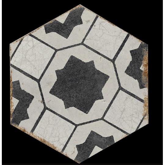 fekete mintas kismeretu hatszogletu vintage padlolap hexa hexagon nappali folyoso csempe jarolap fagyallo nappali konyha furdoszoba terasz cementlap hatasu lameridiana konyha csempek 8.jpg